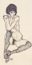 Seated Female Nude with Elbows Resting